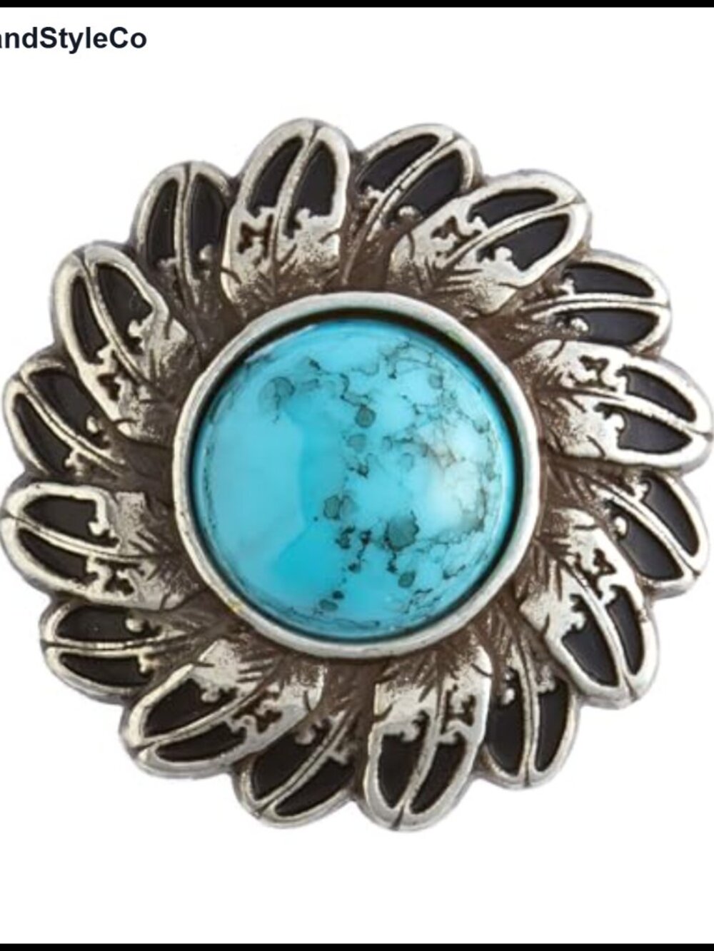 Leathercraft Concho Charm 1-1/4" Nickel-Free Metal Feather Design